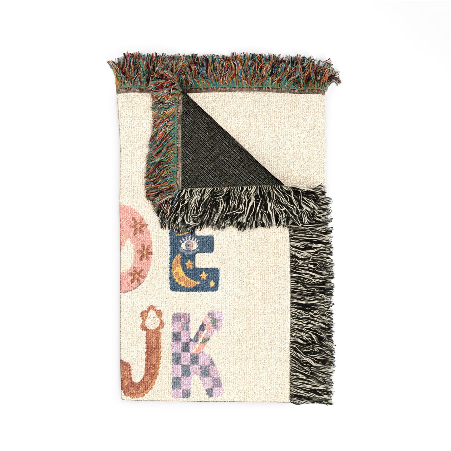 Alphabet Baby Blanket Throw Gender Neutral Nursery Decor