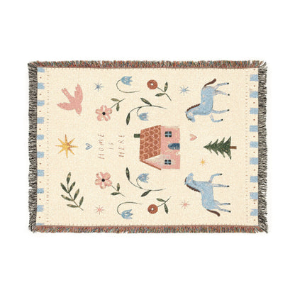 Nursery blanket whimsical room decor for baby gift idea Woven Throw Blanket